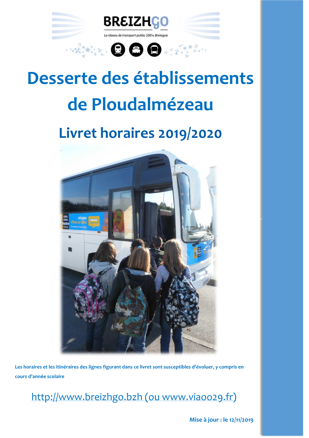 Livret Horaires Ploudalmézeau 2019-2020