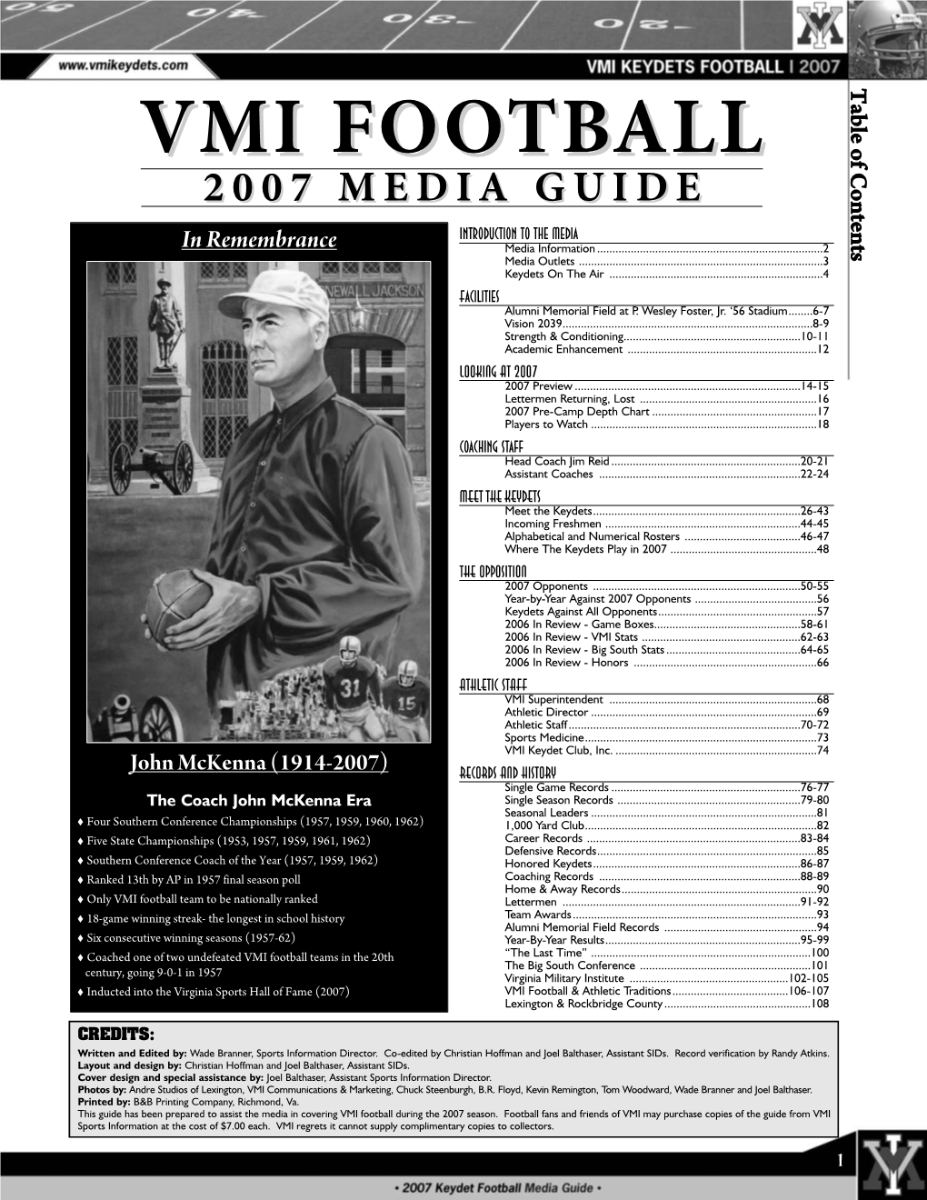 07 Fb Mg:2007 VMI FB Media Guide.Qxd