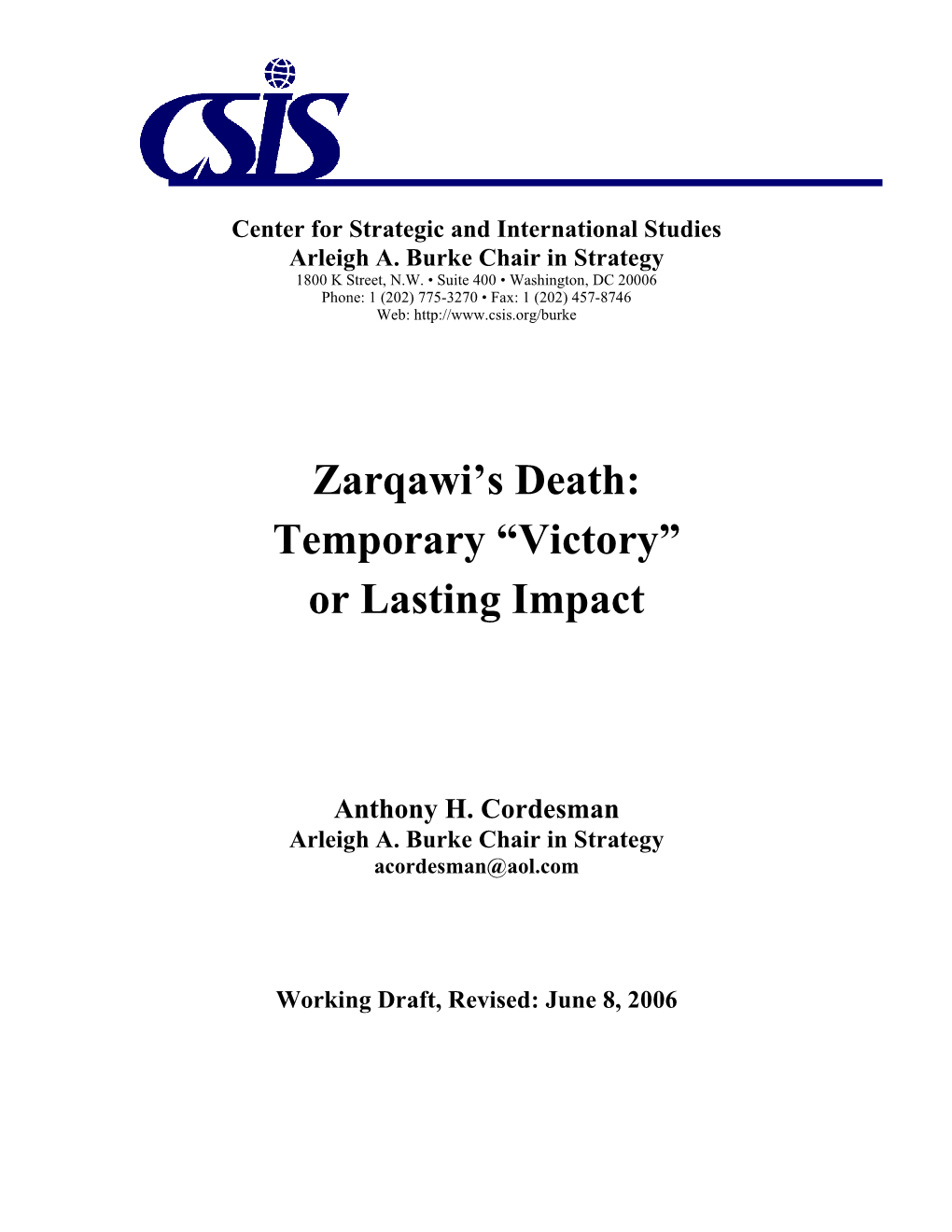 Zarqawi's Death