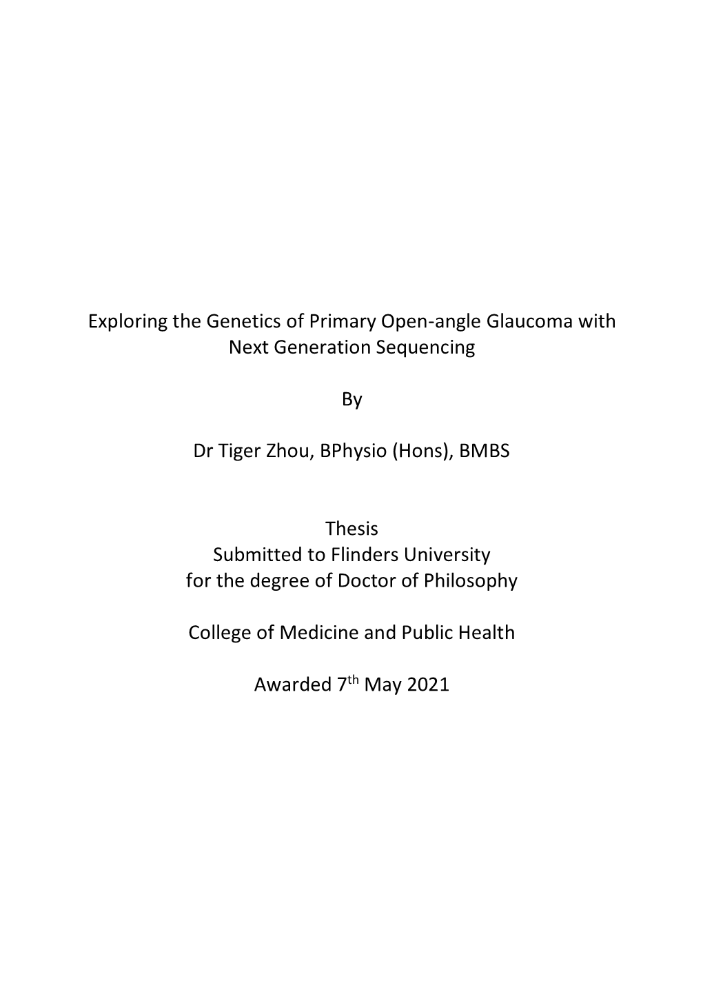 Exploring the Genetics of Primary Open-Angle Glaucoma with Next Generation Sequencing