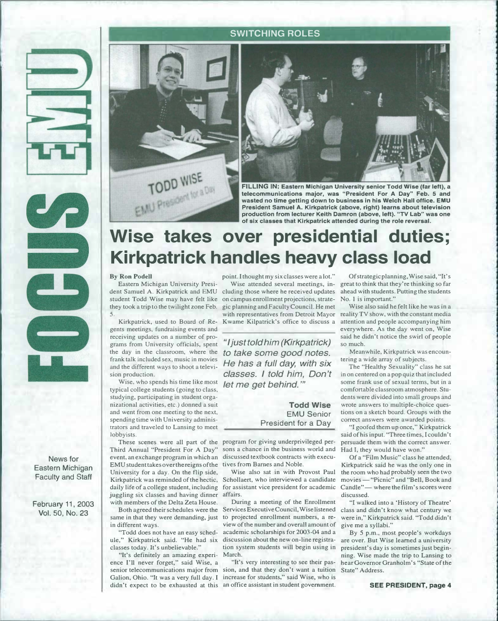 Focus EMU, February 11, 2003