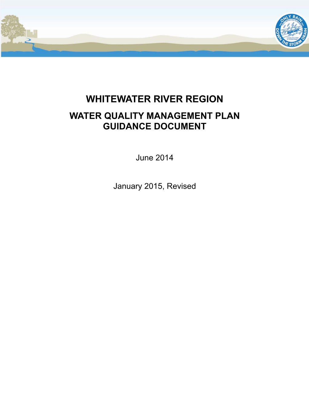 Whitewater River Region Water Quality Management Plan Guidance Document