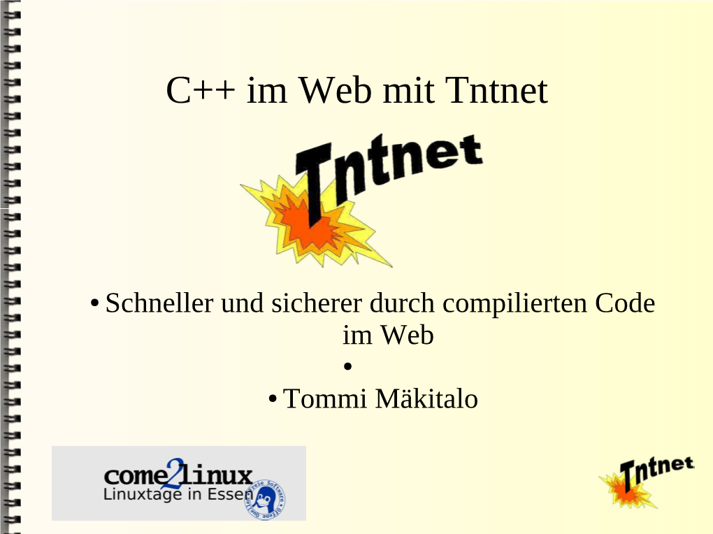 C++ Im Web Mit Tntnet