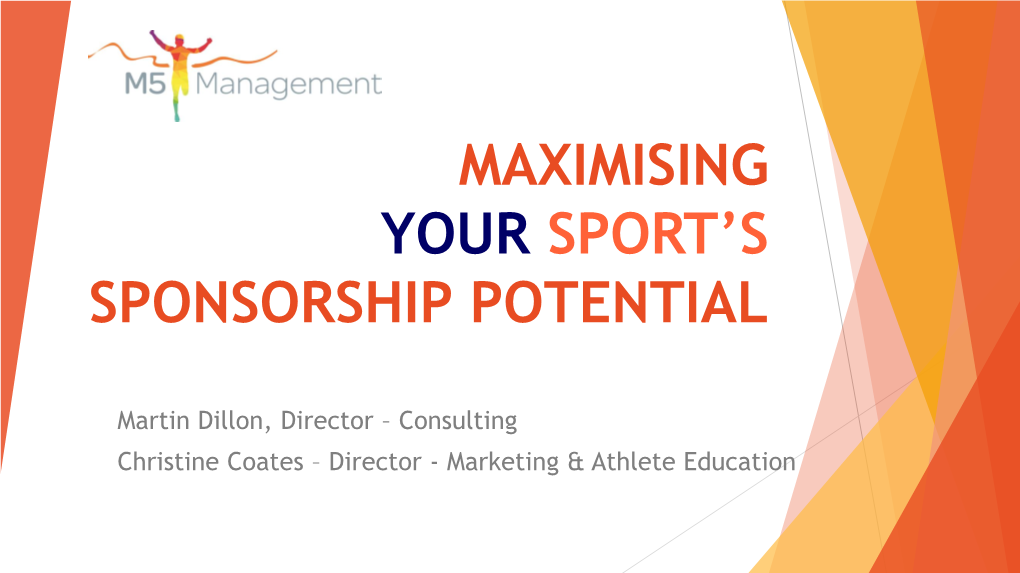 Maximising Your Sport's Sponsorship Potential