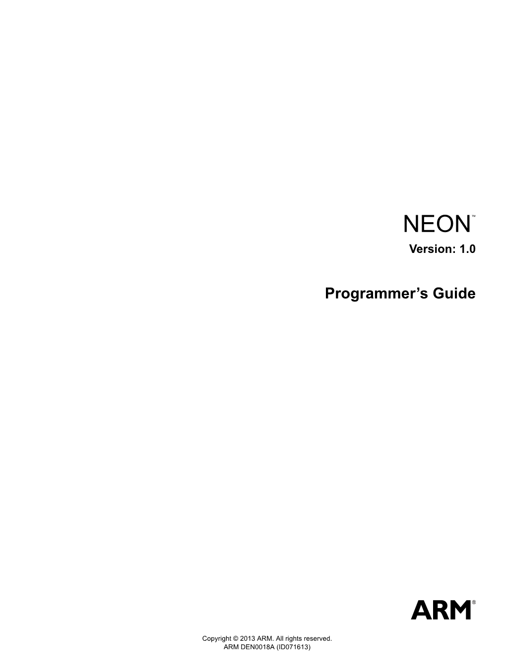 NEON Programmer's Guide