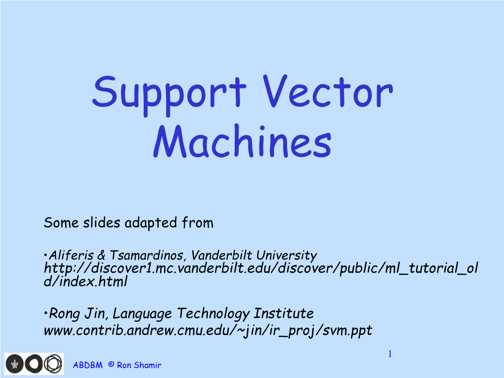 Support Vector Machines