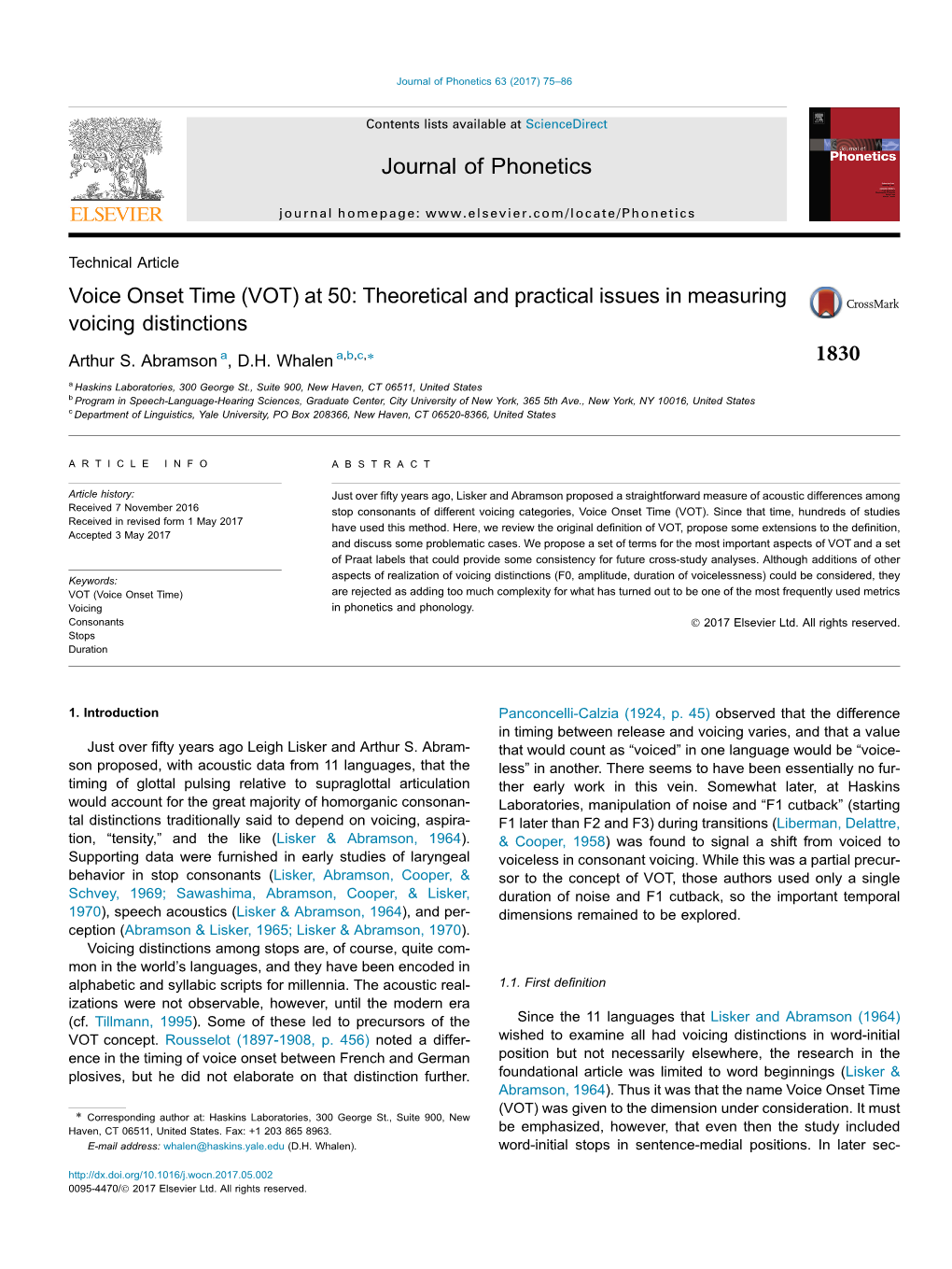 Voice Onset Time (VOT) at 50: Theoretical and Practical Issues in Measuring Voicing Distinctions