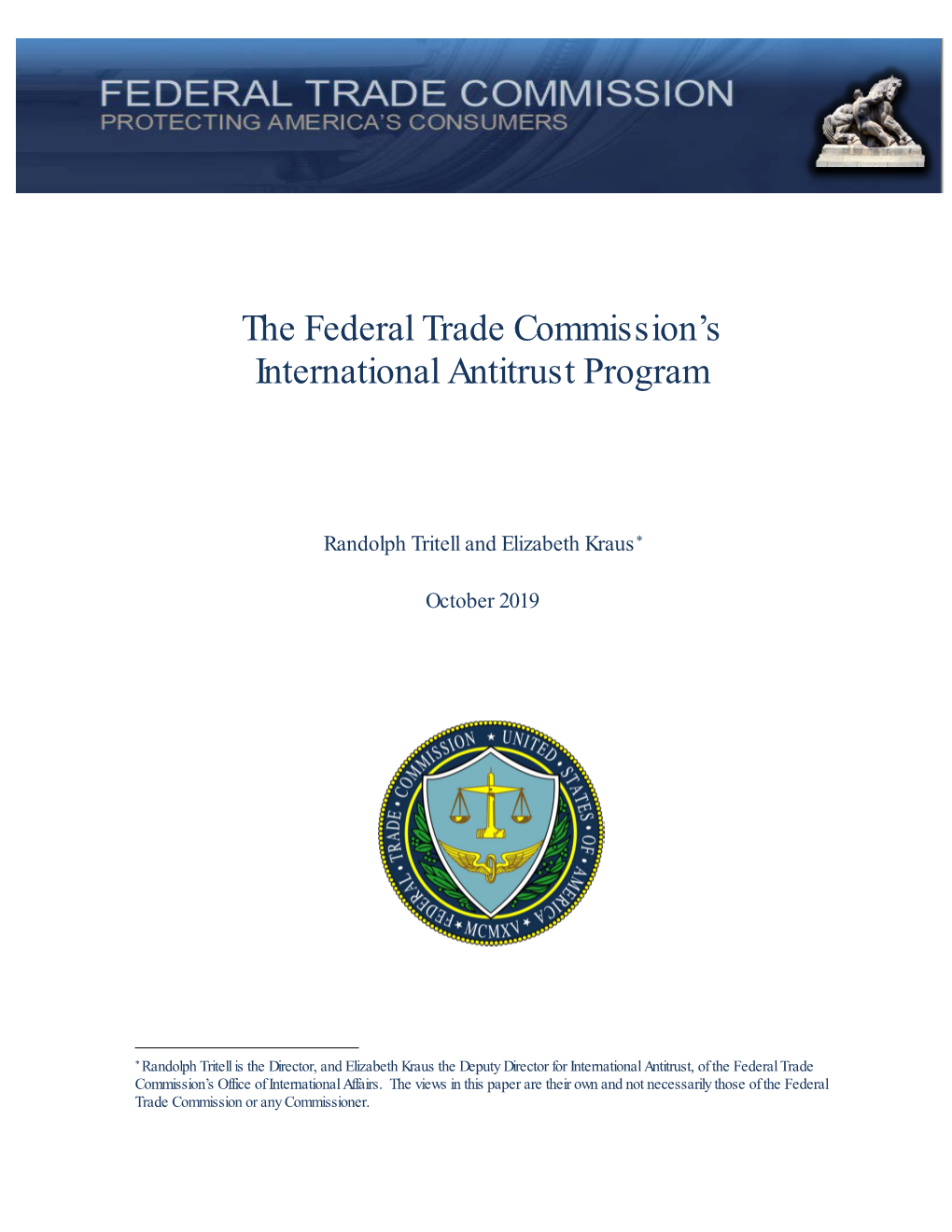 The Federal Trade Commission's International Antitrust Program
