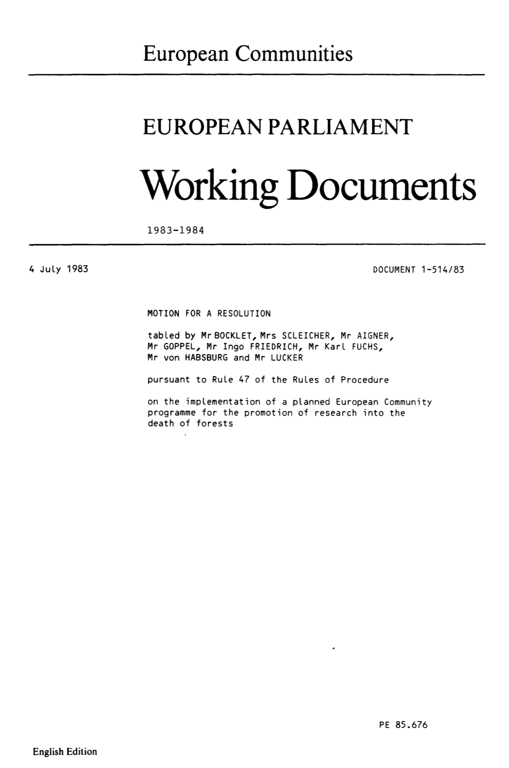 Working Documents