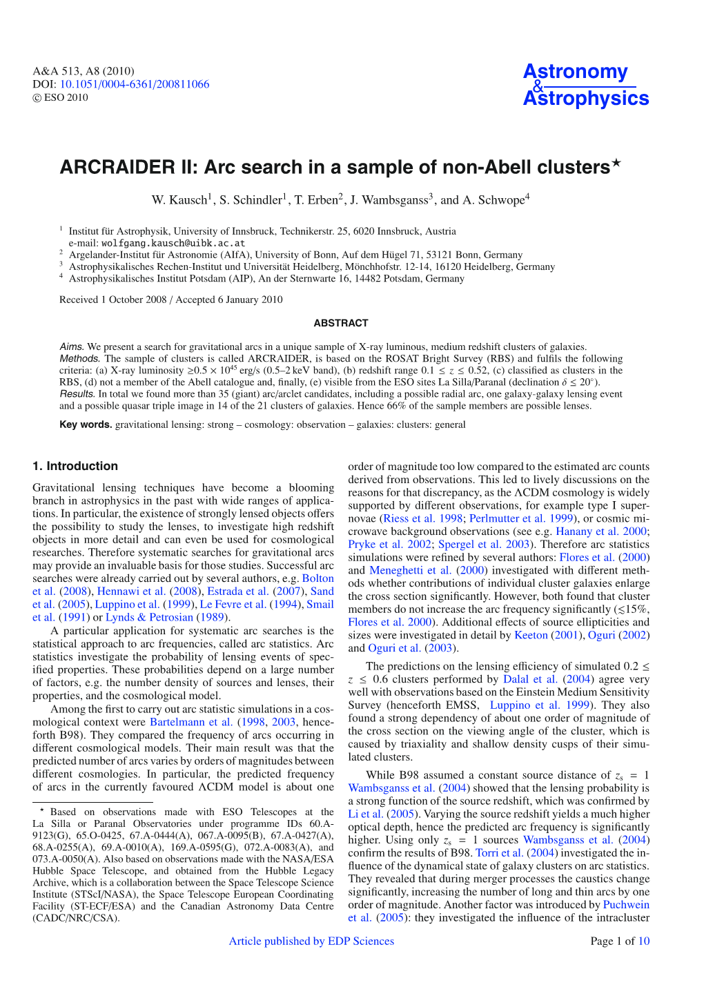 Arc Search in a Sample of Non-Abell Clusters
