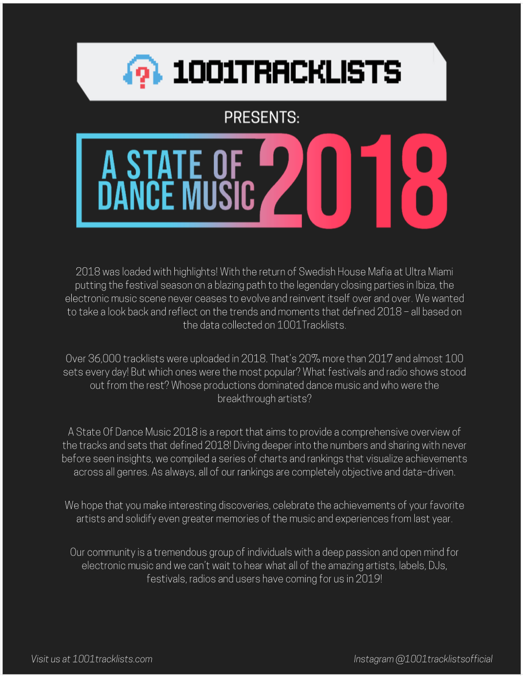 1001 Presents a State of Dance Music 2018