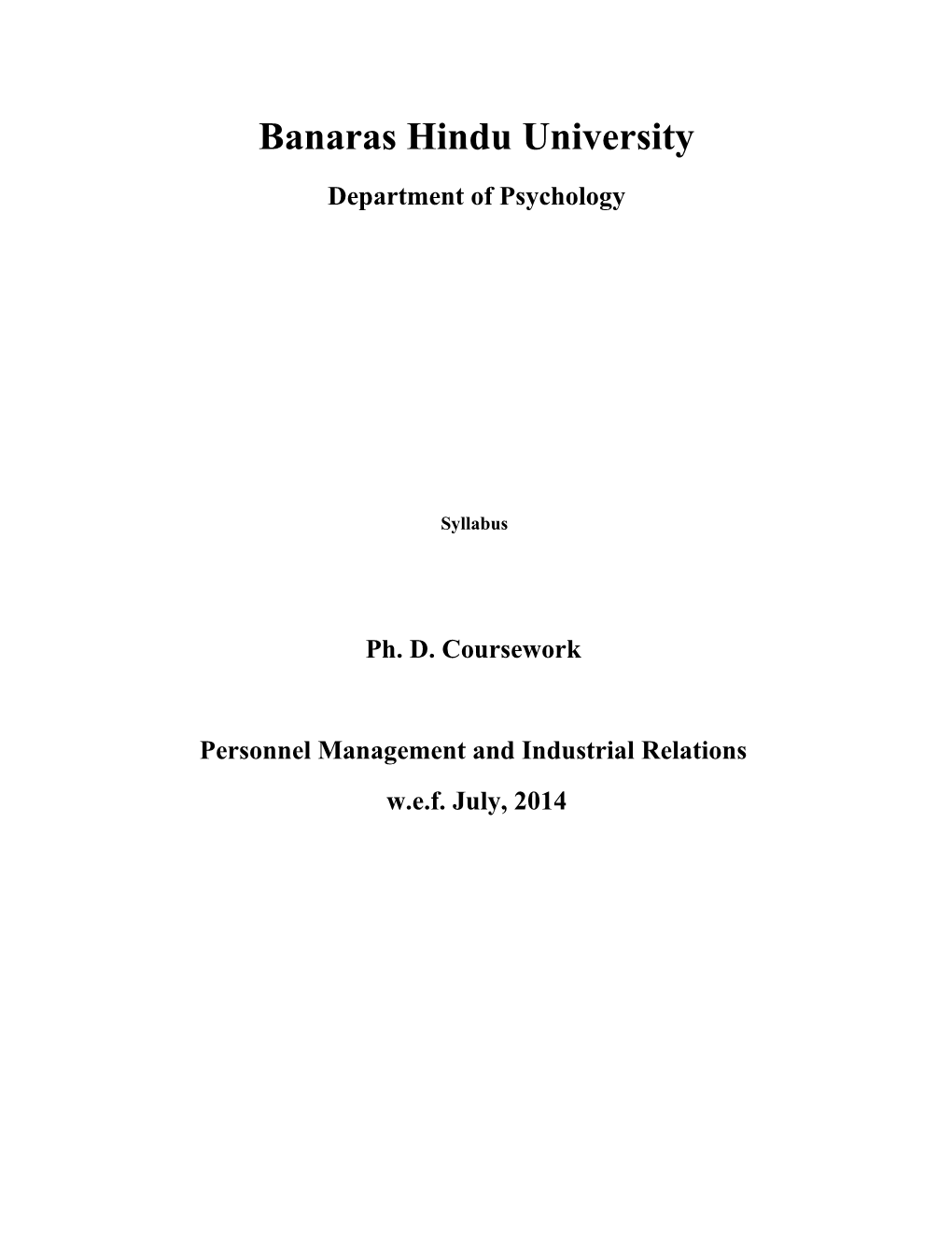 Personnel Management and Industrial Relations