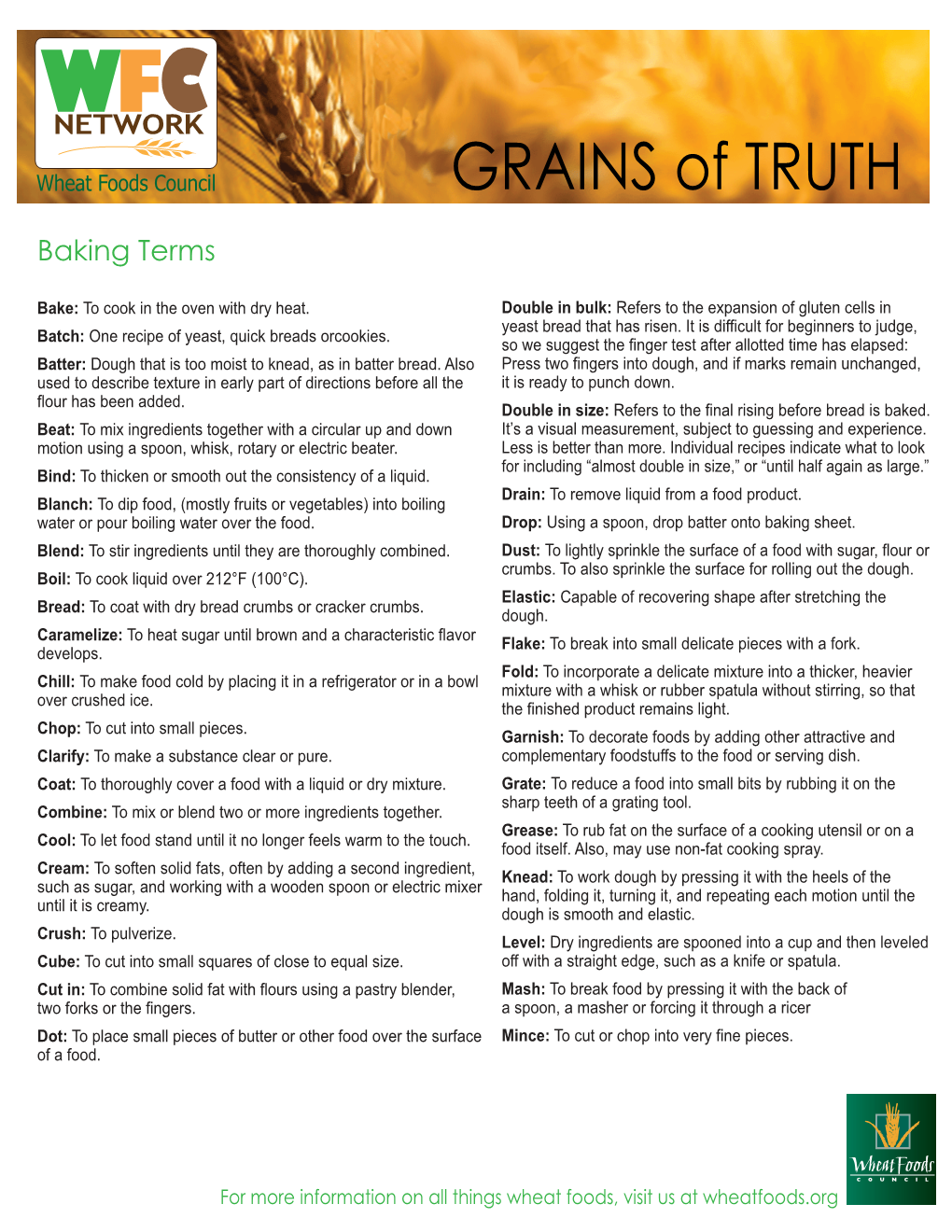 Grains of Truth- Baking Terms