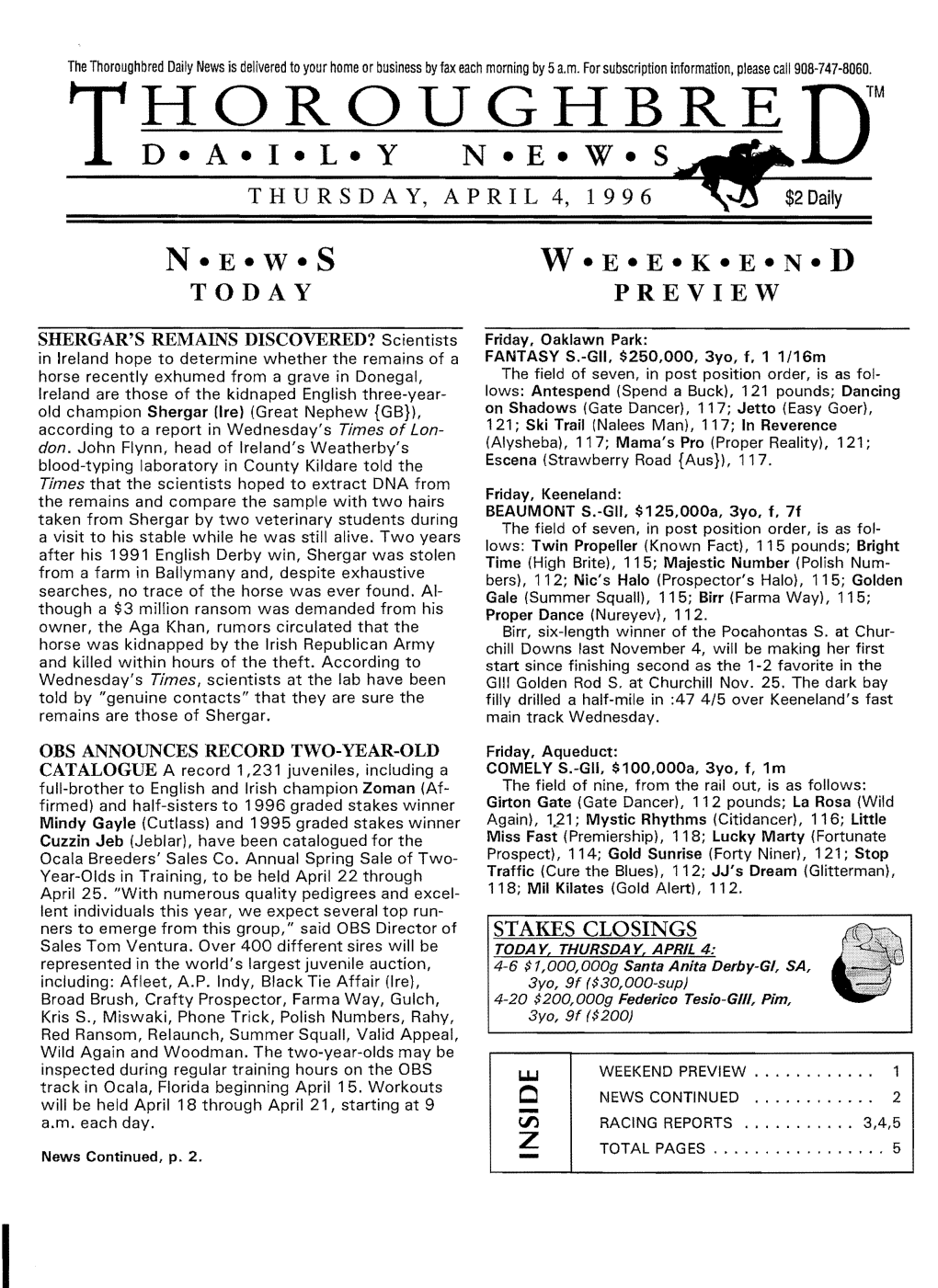 T~9I~~Un~~~Re Dm Thursday, April 4,1996