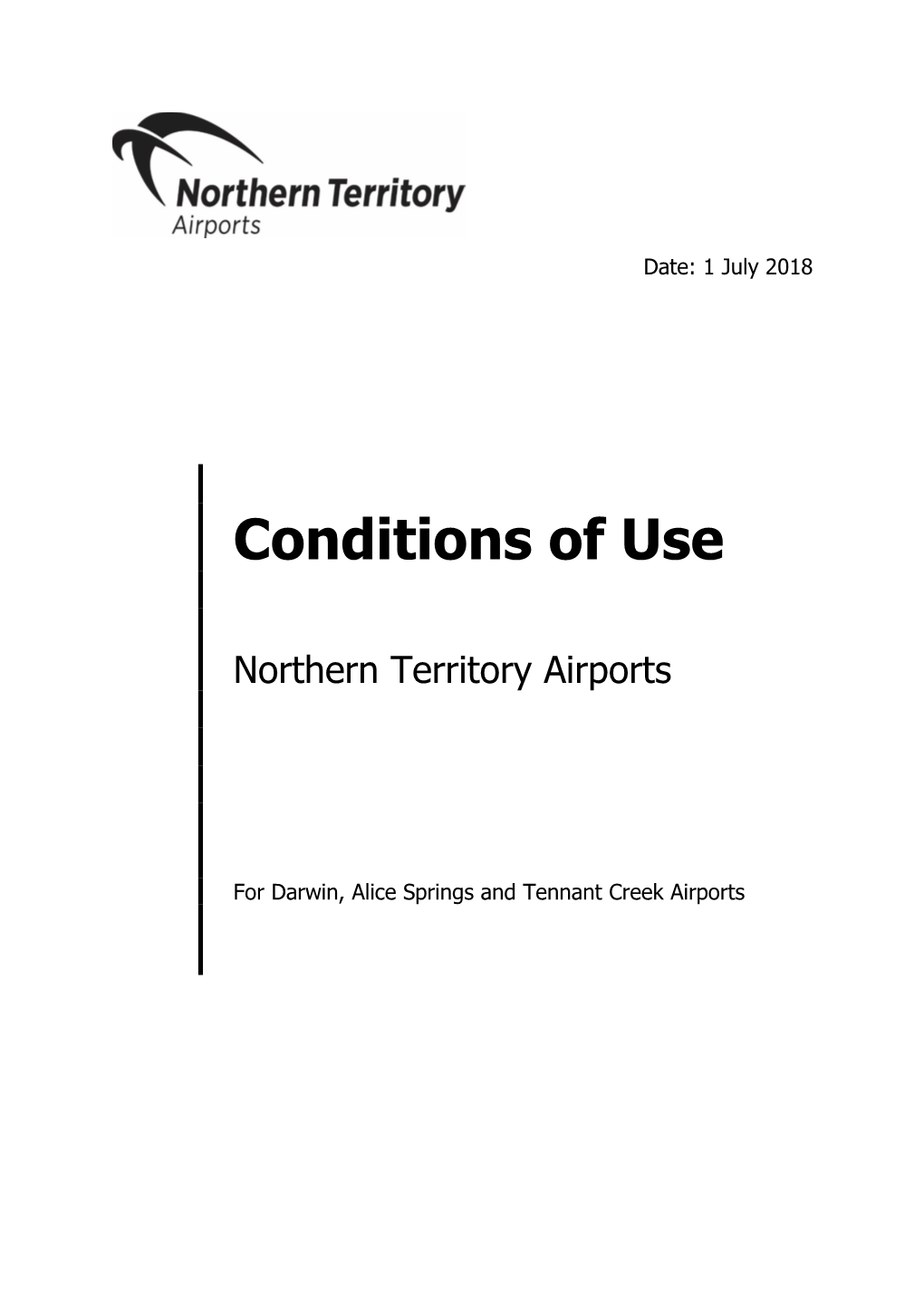 Northern Territory Airports – Conditions of Use 2018 – 19 (V1.1) 3 20.7