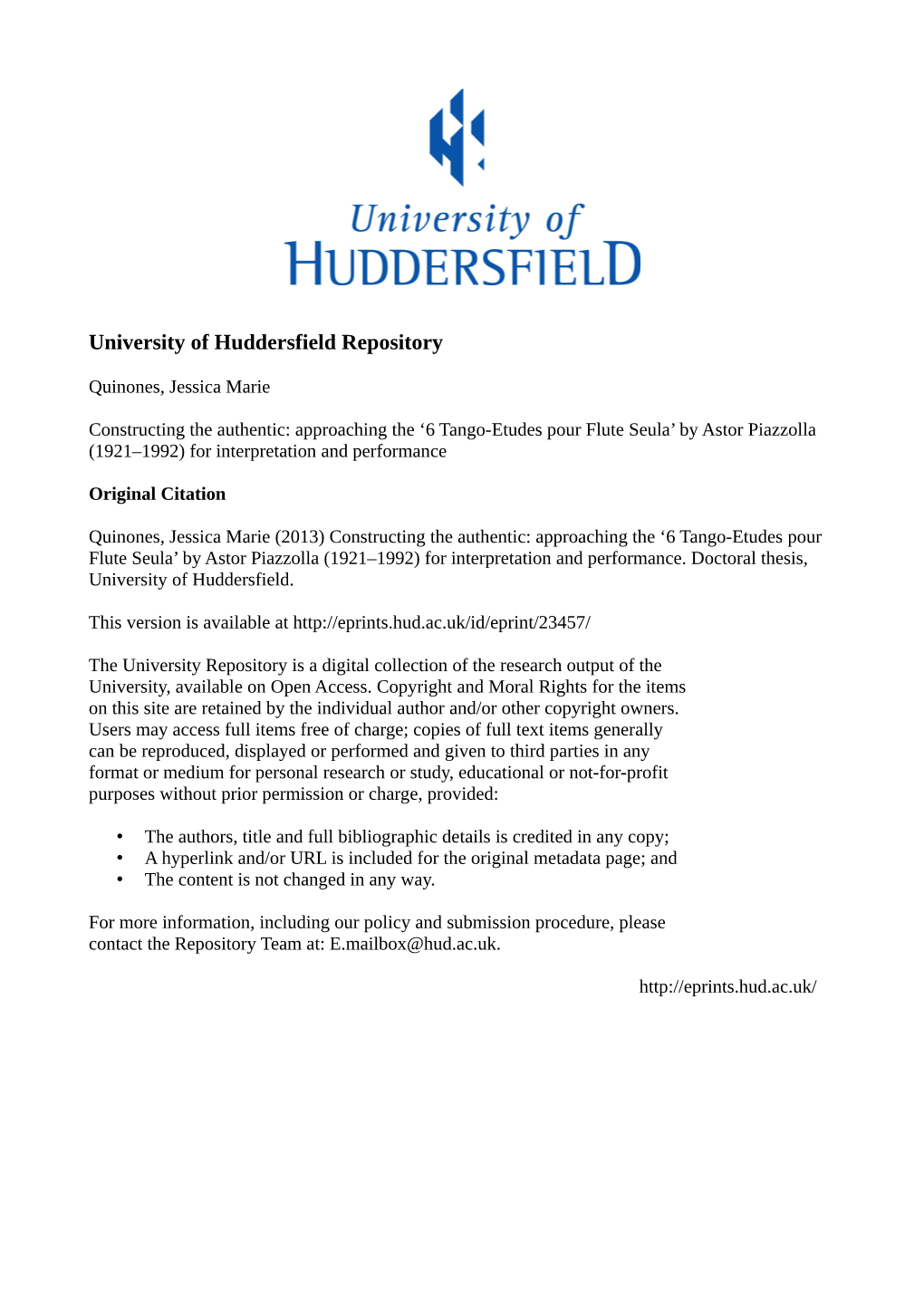 University of Huddersfield Repository