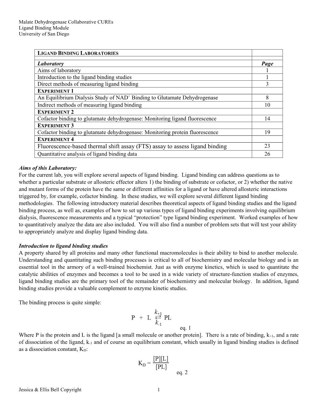 Ligand Binding Module University of San Diego