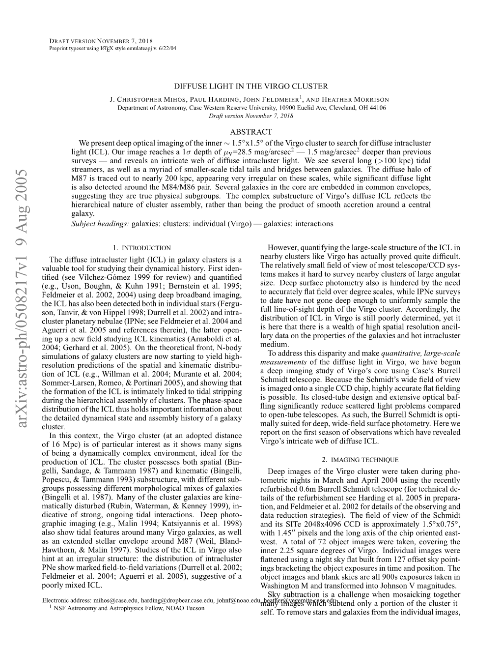 Arxiv:Astro-Ph/0508217V1 9 Aug 2005 Edee Ta.20;Aurie L 05,Sgetv Fa of Suggestive 2005), Al