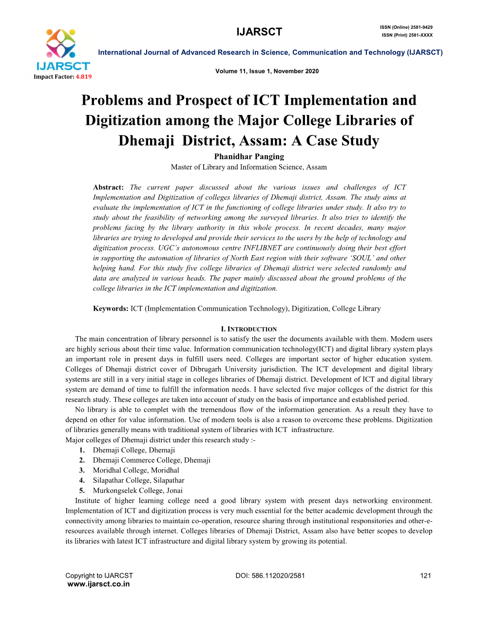 Problems and Prospect of ICT Implementation and Digitization