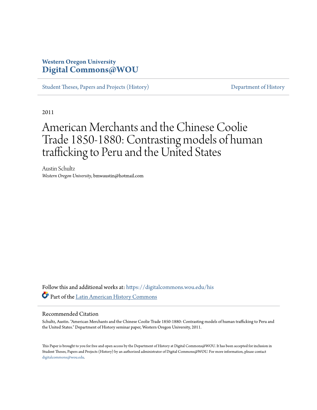 American Merchants and the Chinese Coolie