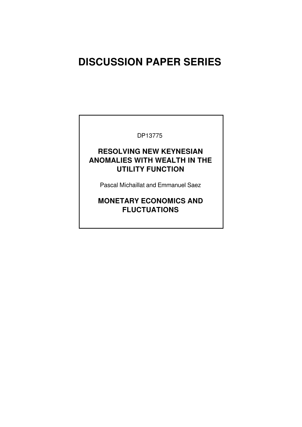 Resolving New Keynesian Anomalies with Wealth in the Utility Function