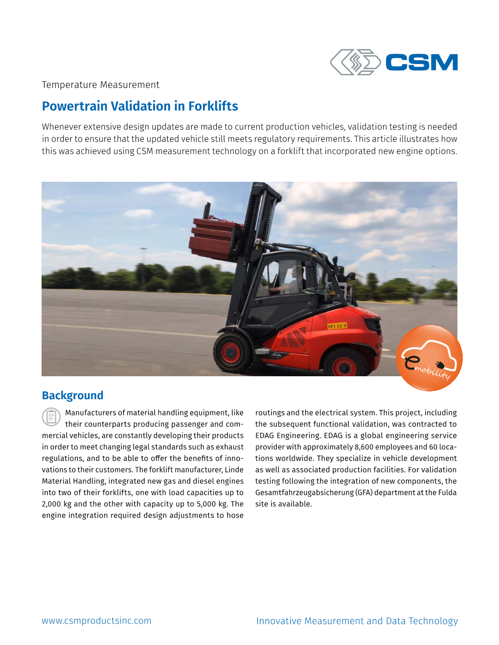 Powertrain Validation in Forklifts