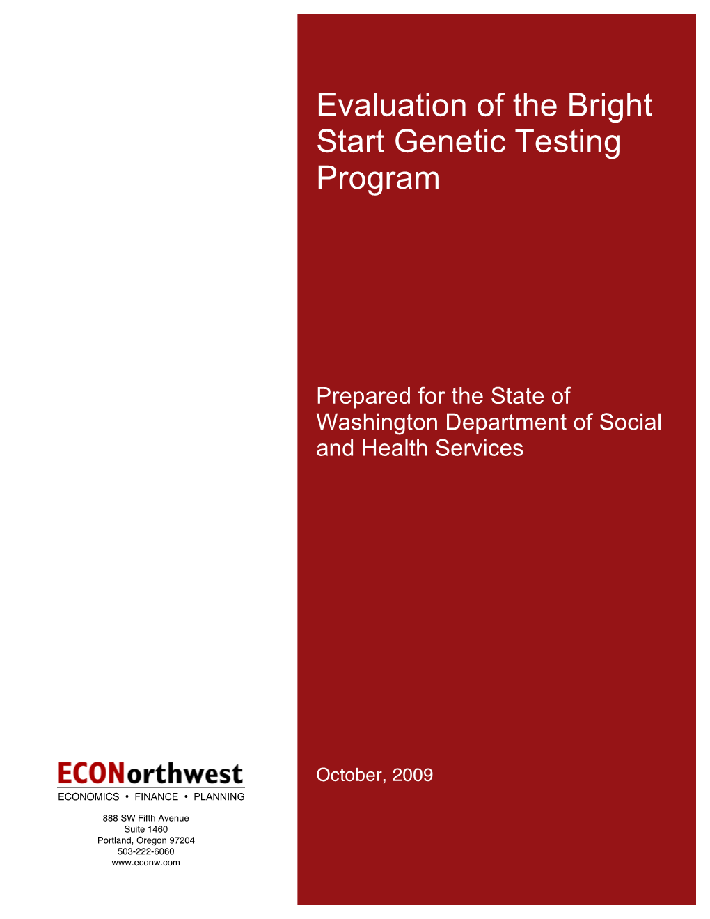 Evaluation of the Bright Start Genetic Testing Program