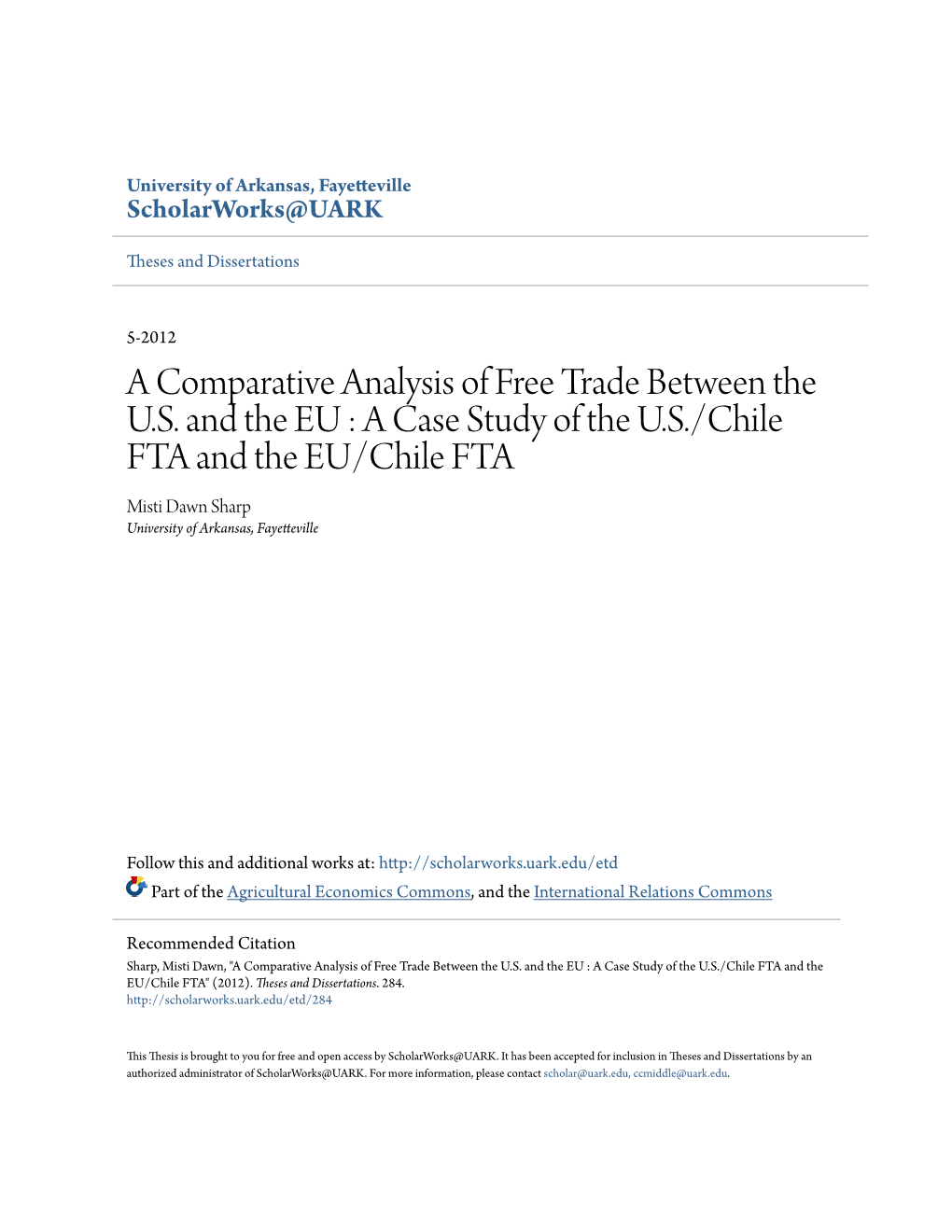 A Comparative Analysis of Free Trade Between the US and the EU