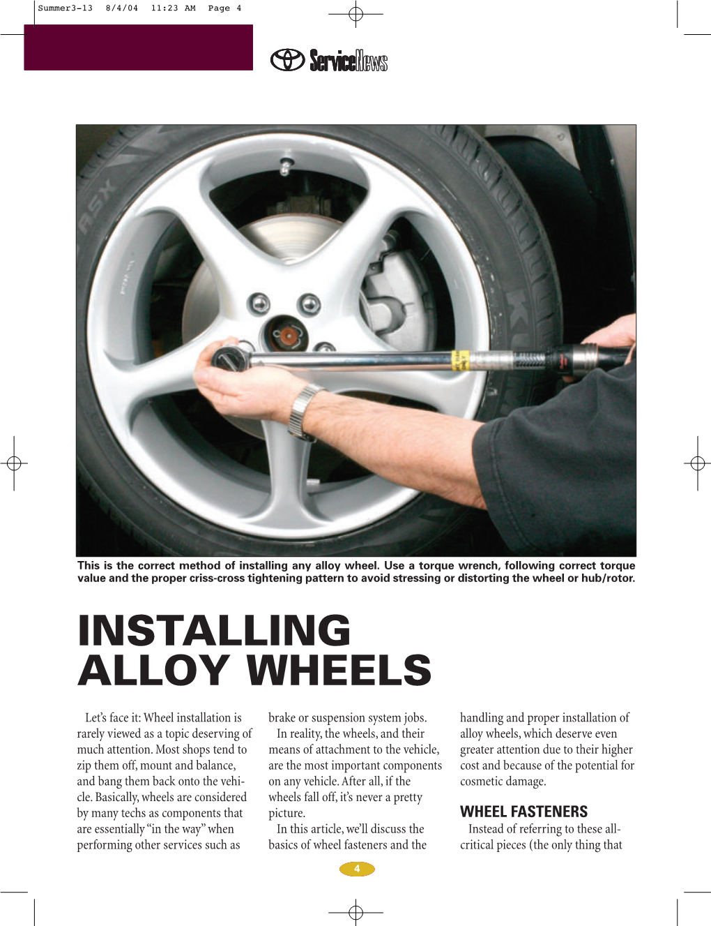 Installing Alloy Wheels