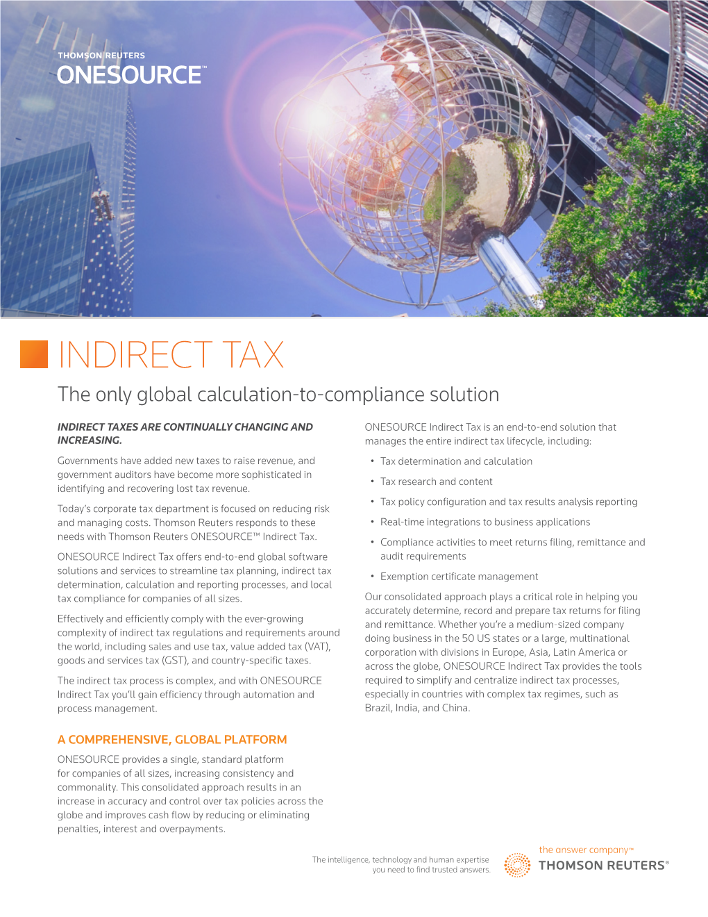 Download ONESOURCE Indirect Tax Brochure