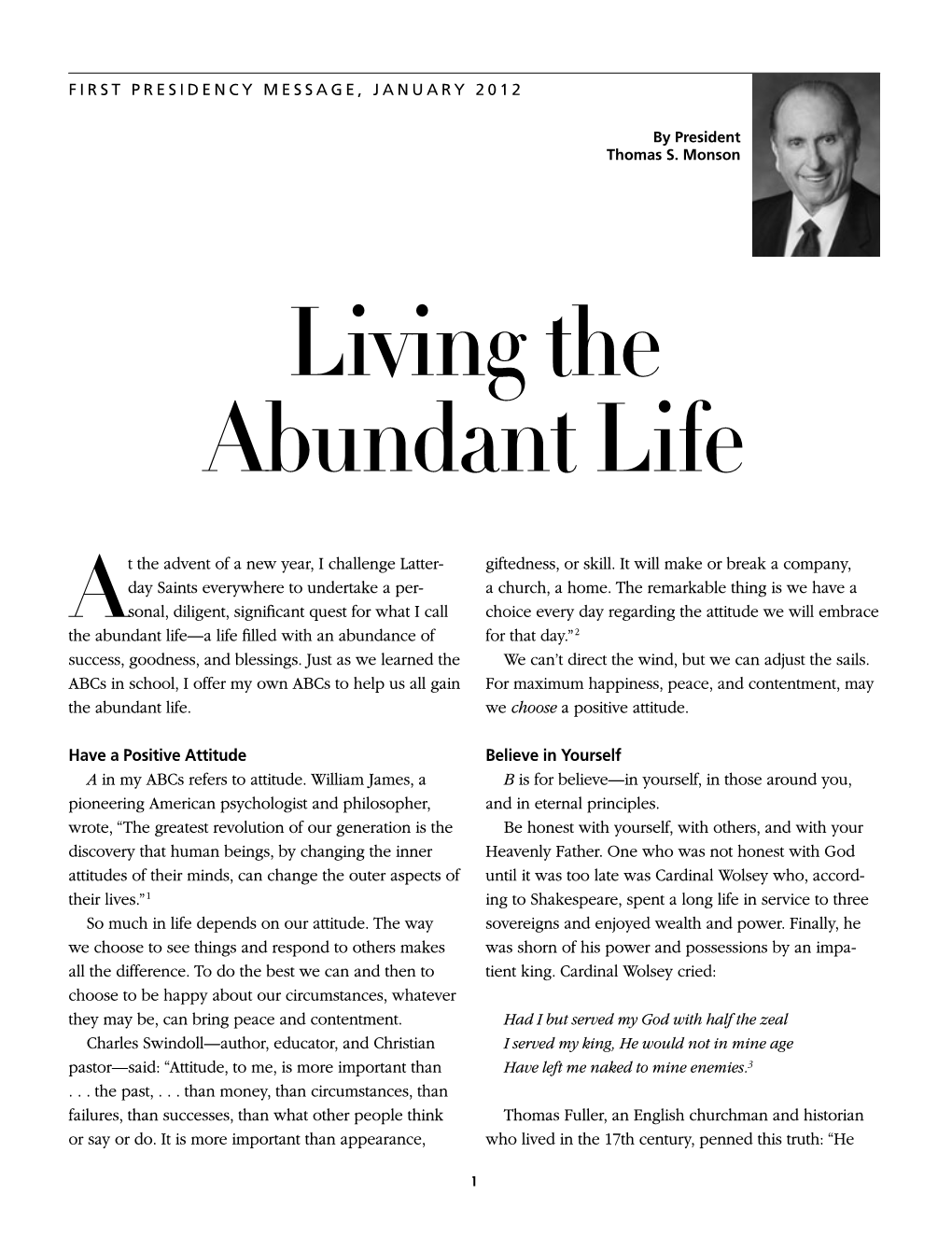 Living the Abundant Life