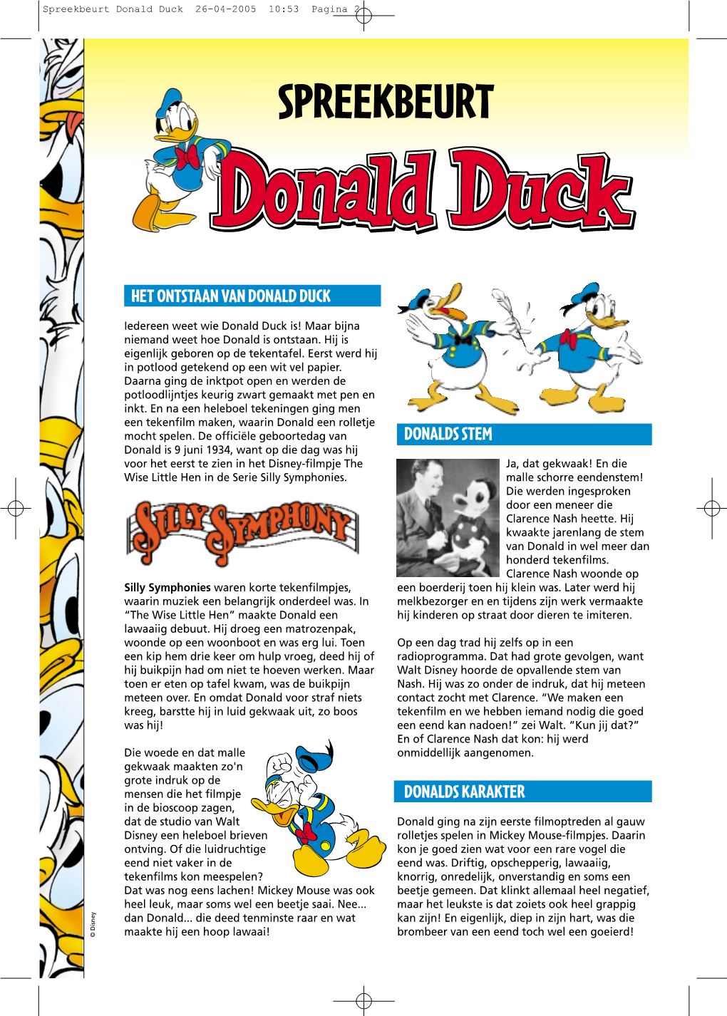 Spreekbeurt Donald Duck 26-04-2005 10:53 Pagina 2