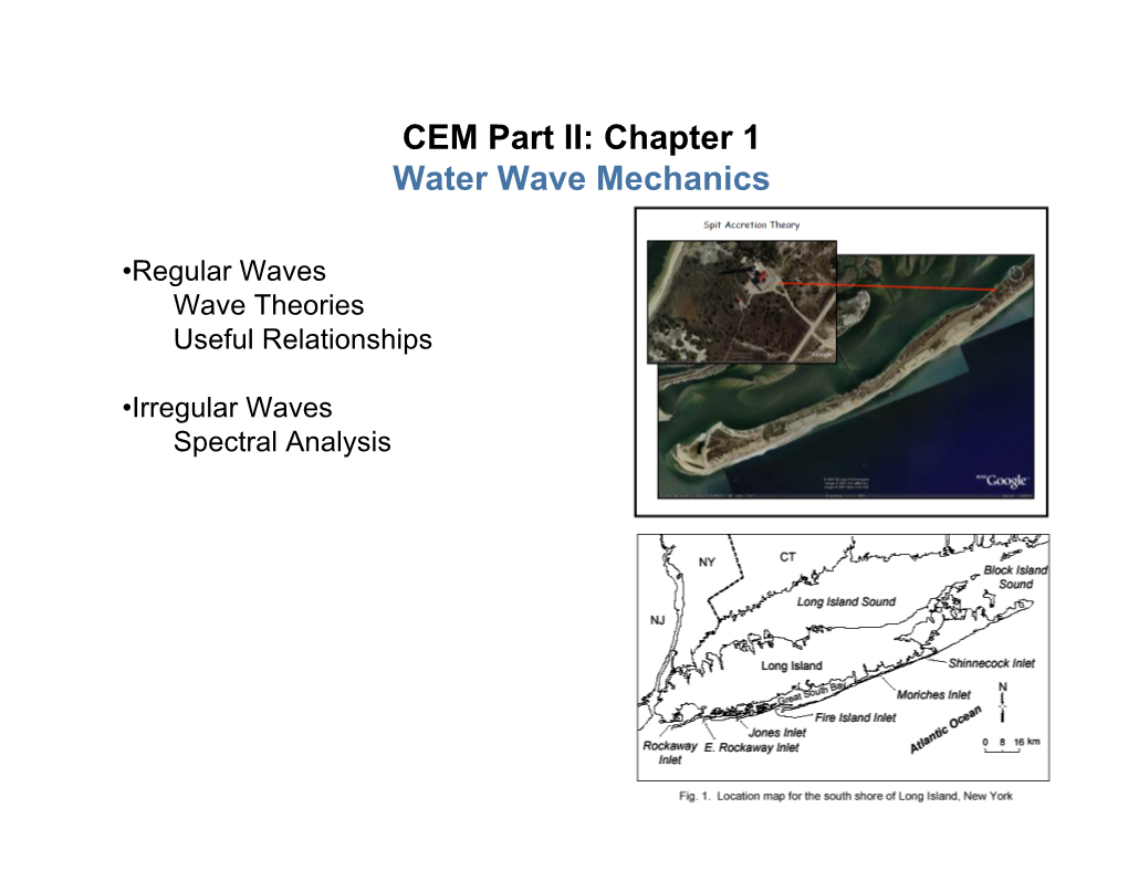 CEM Part II: Chapter 1 Water Wave Mechanics