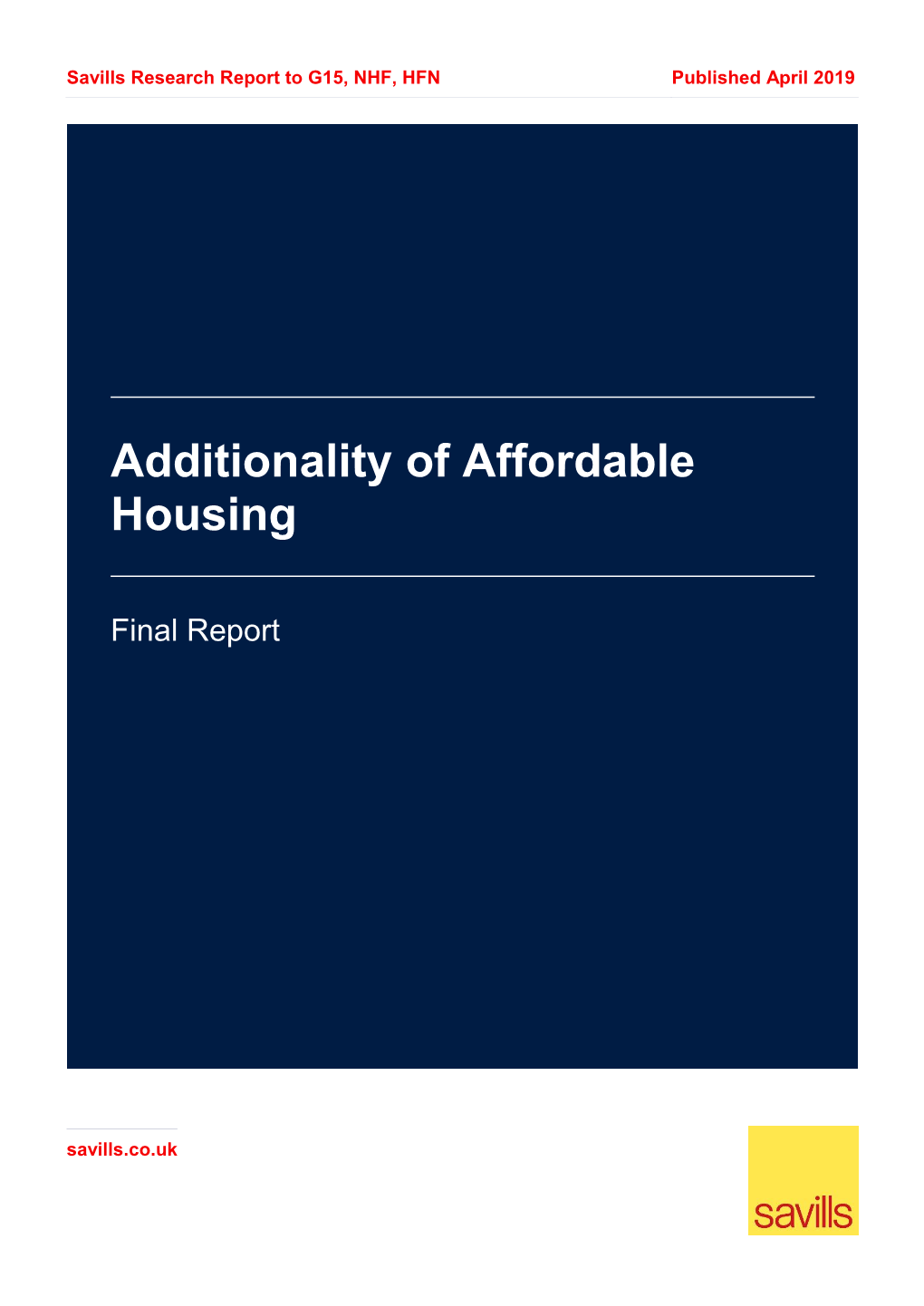 Additionality of Affordable Housing