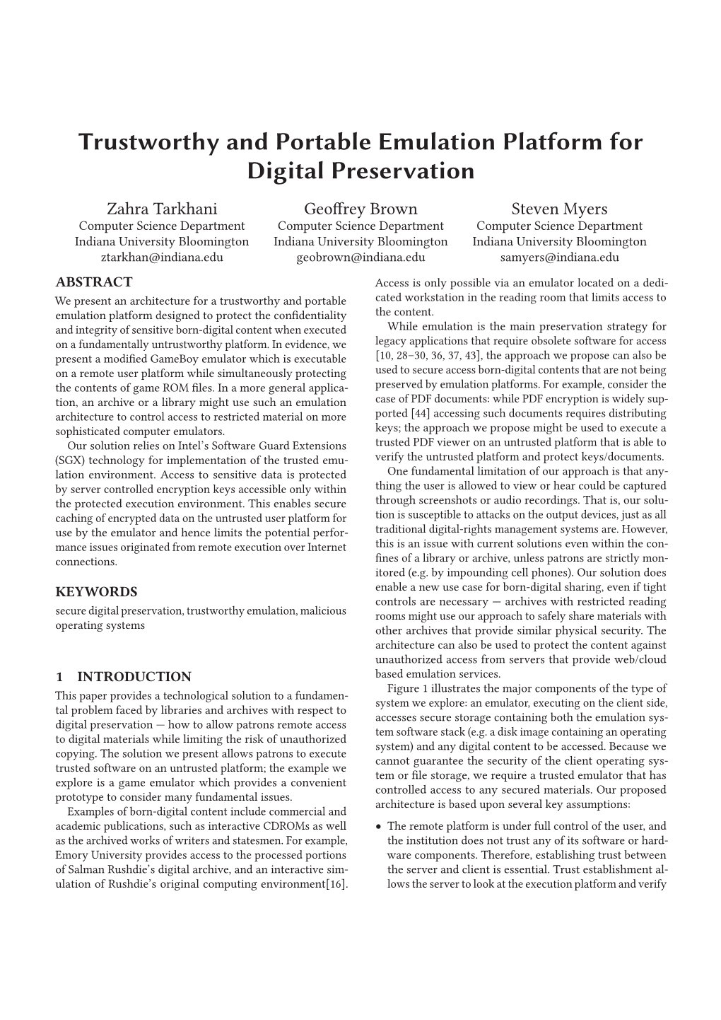 Trustworthy and Portable Emulation Platform for Digital Preservation