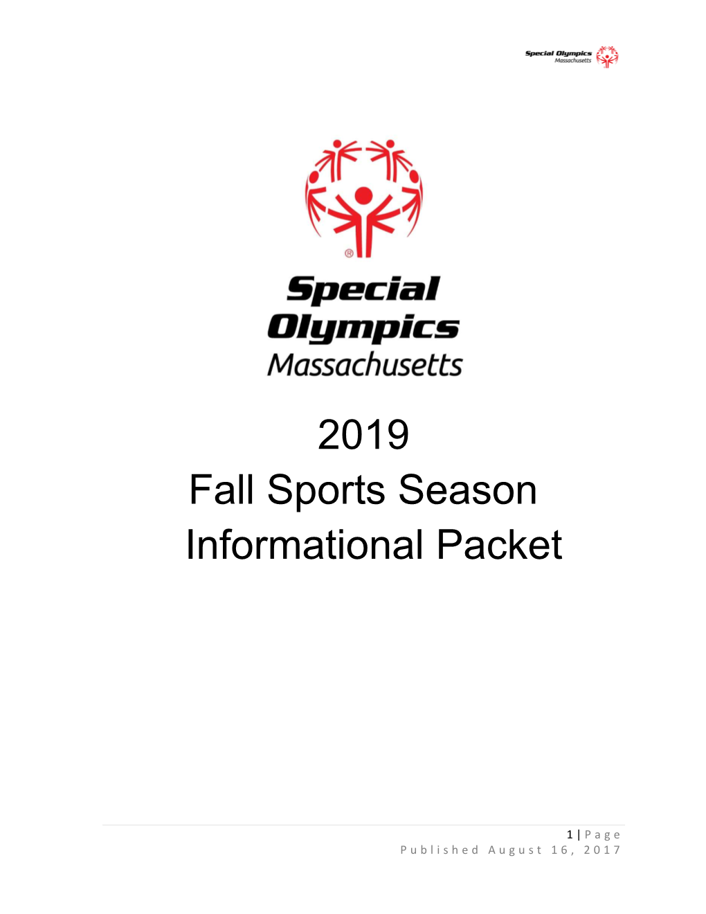 2019 Fall Sports Season Informational Packet
