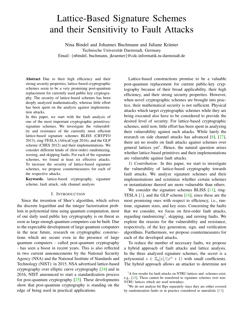 Lattice-Based Signature Schemes and Their Sensitivity to Fault Attacks