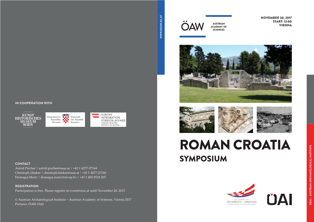 20171130 Symposium Roman Croatia Programme V2.Indd