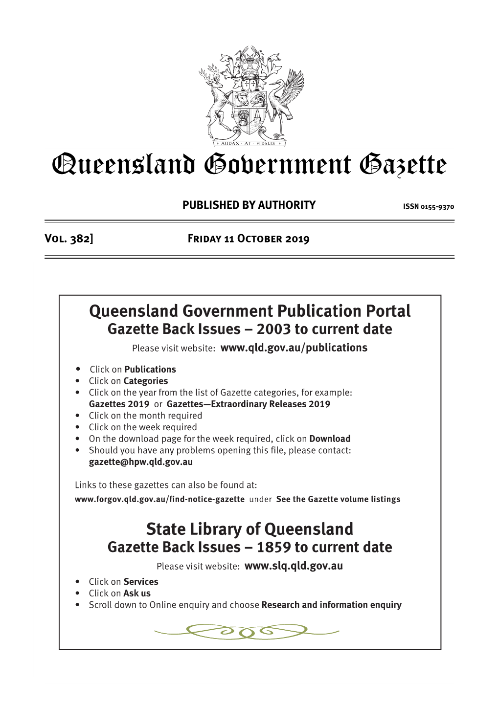 Queensland Government Gazette