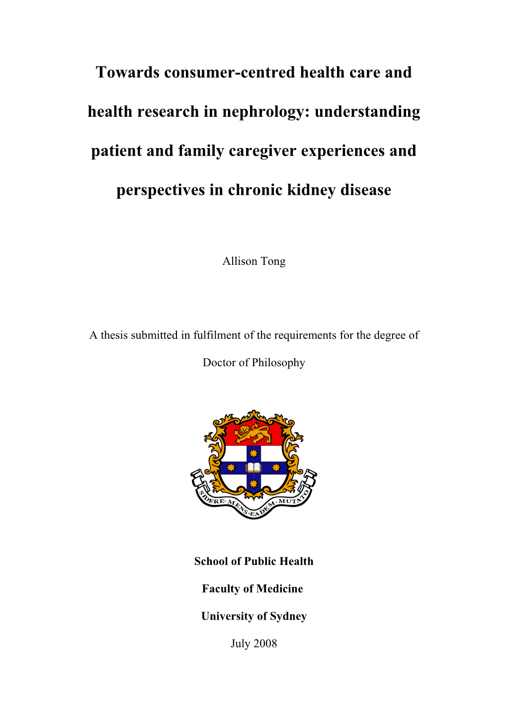 Understanding Consumer Perspectives To Improve Healthcare And Research In Chronic Kidney Disease