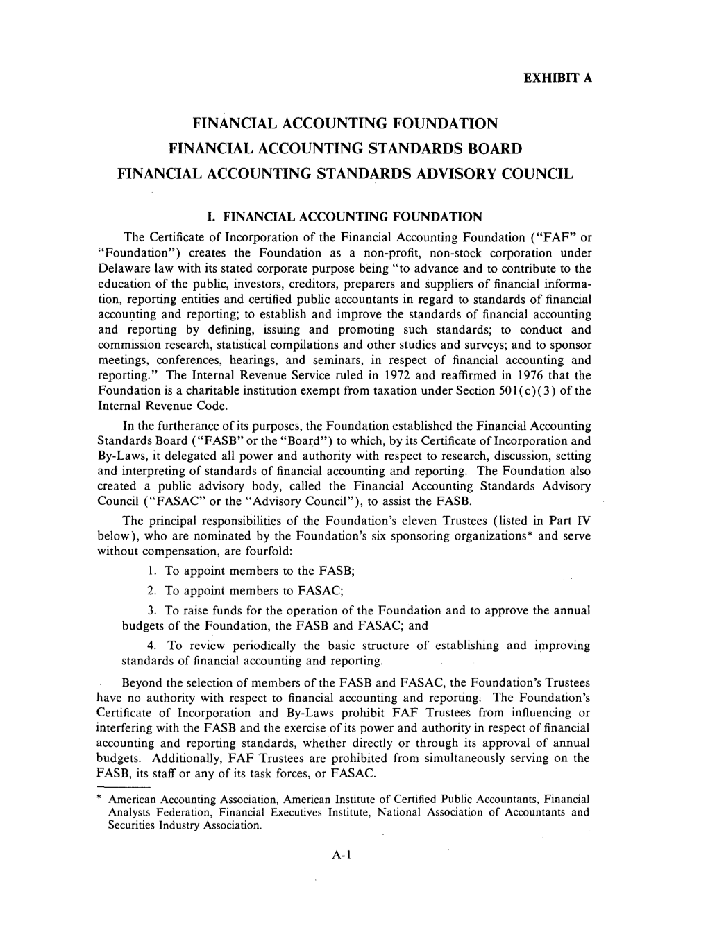 Financial Accounting Foundation Financial Accounting Standards Board Financial Accounting Standards Advisory Council