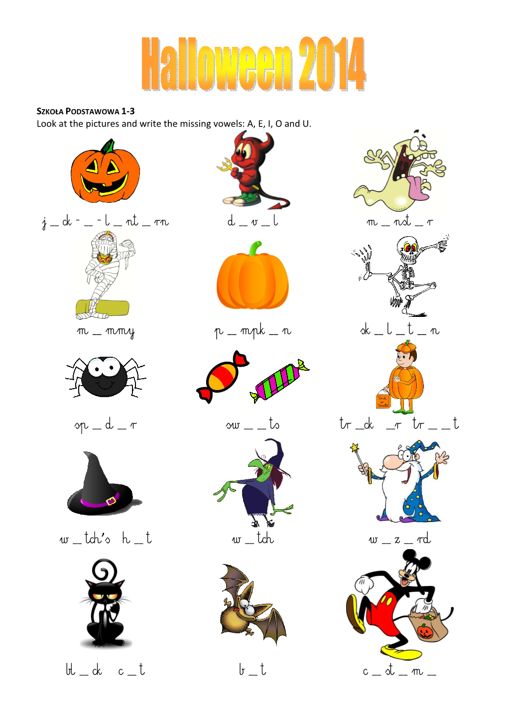 Halloween Activities 2014