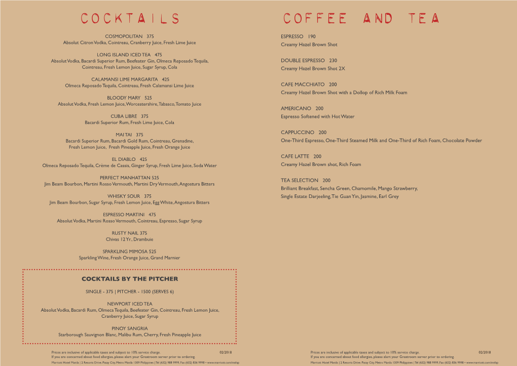 COFFEE and TEA Cocktails