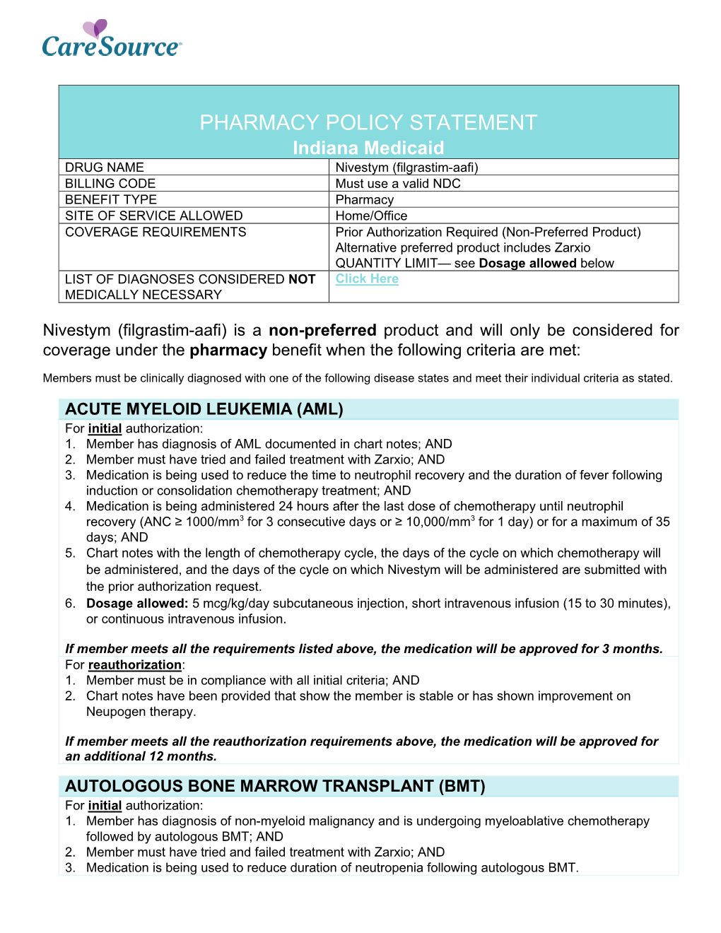 Pharmacy Policy Statement