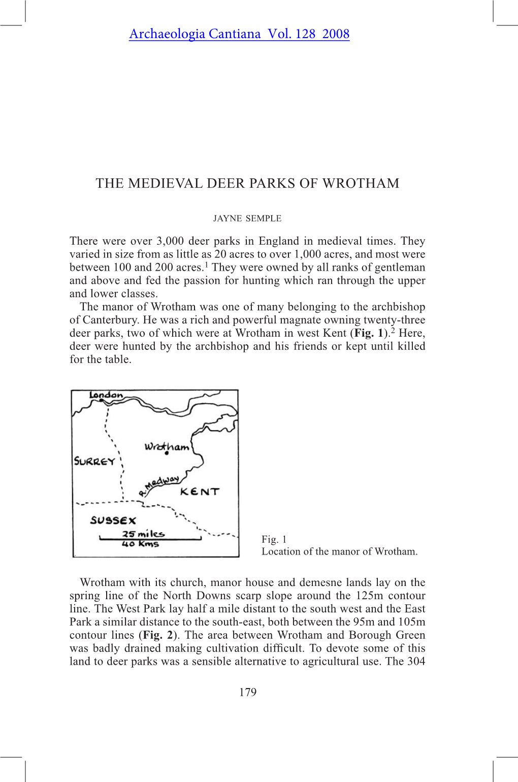 The Medieval Deer Parks of Wrotham