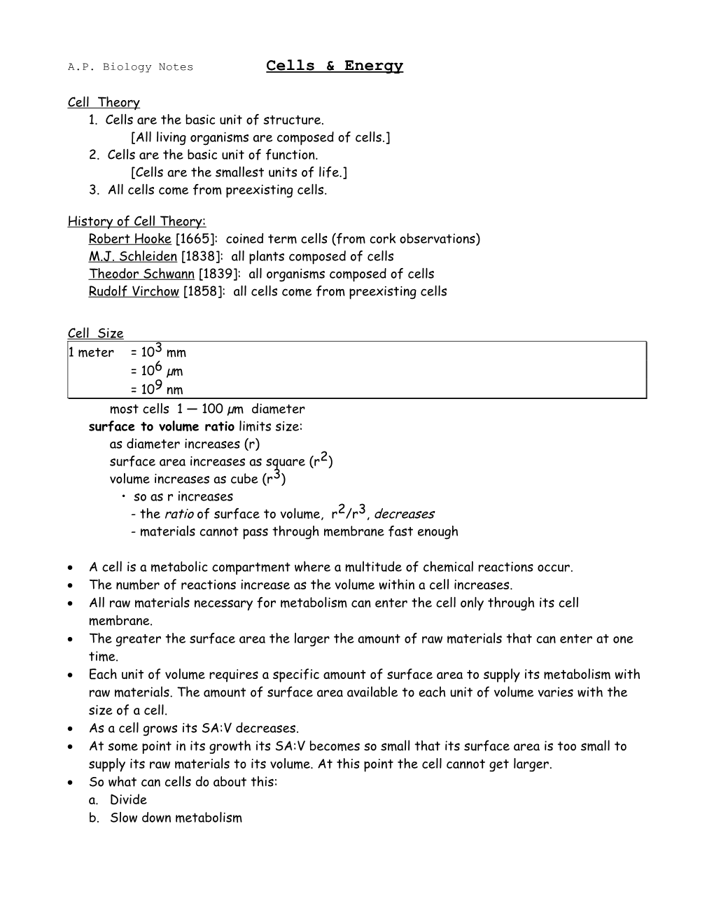 A.P. Biology Notes the Cell Page 2