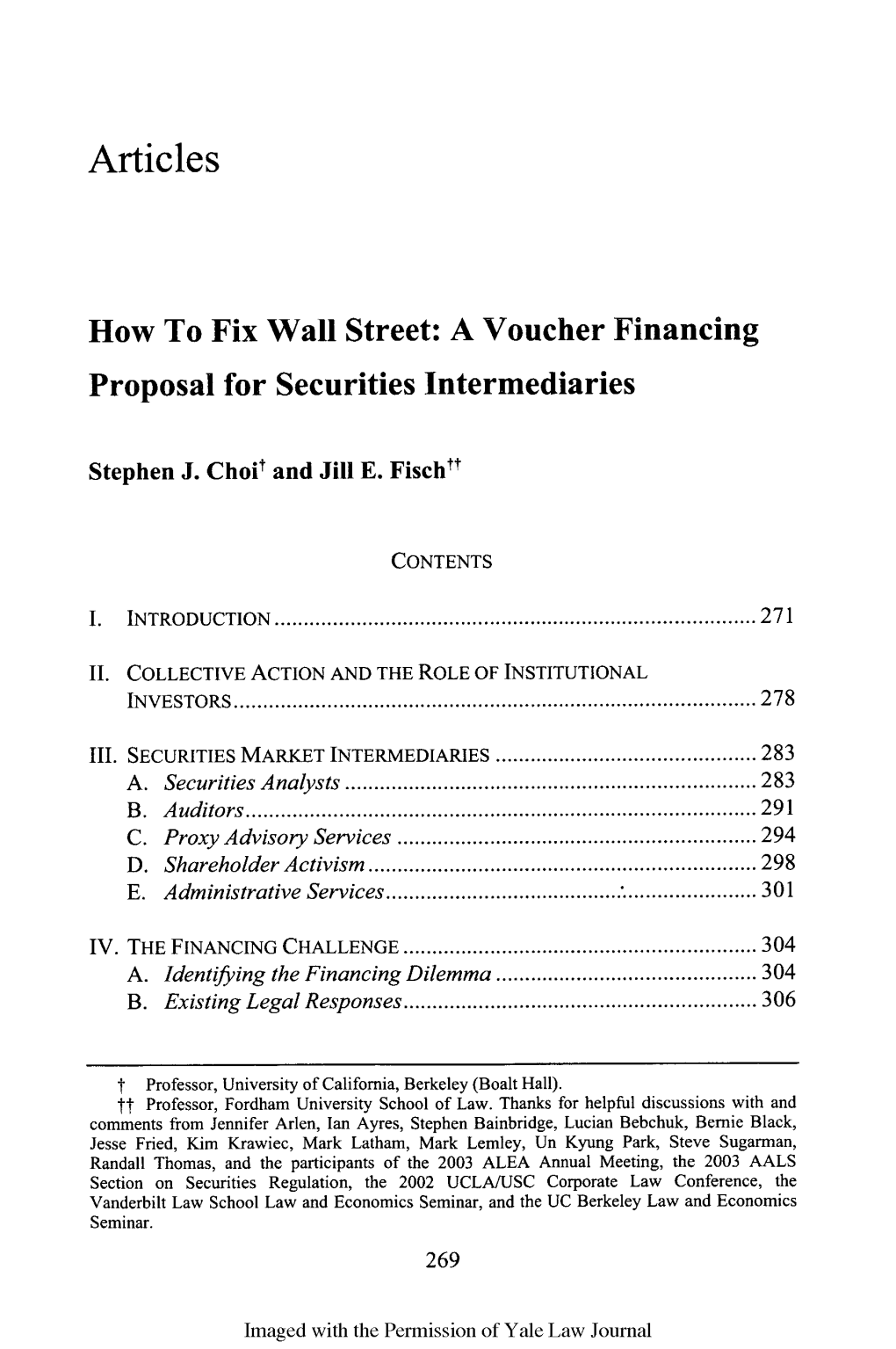 A Voucher Financing Proposal for Securities Intermediaries