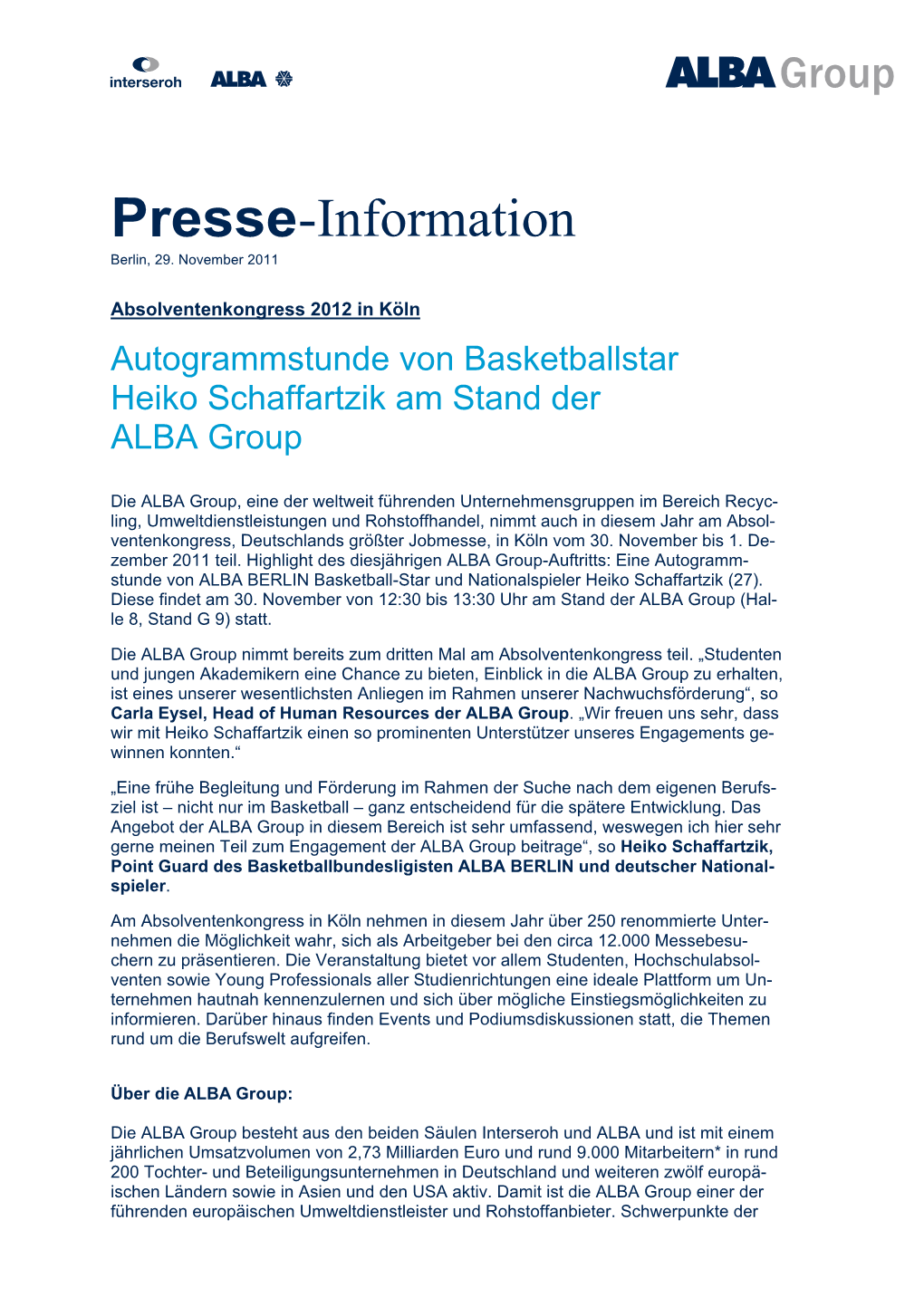 Presse-Information Berlin, 29