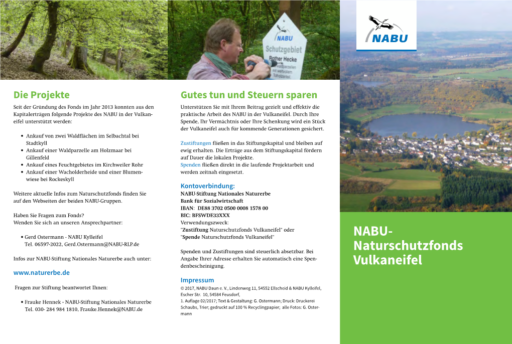 Faltblatt NABU-Naturschutzfonds Vulkaneifel