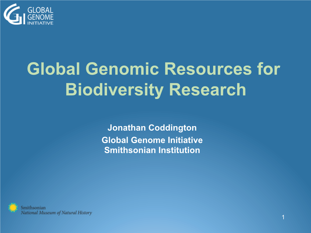 Global Genomic Resources for Biodiversity Research